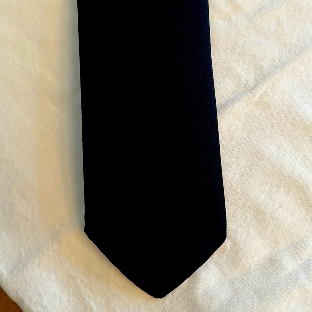 Black neck tie, yellow silk bow, tie with black polkadots